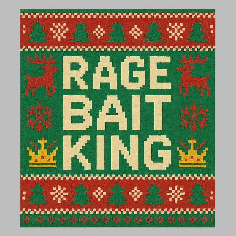 Rage Bait King Hässlicher Pulloverstil, lustiges Meme