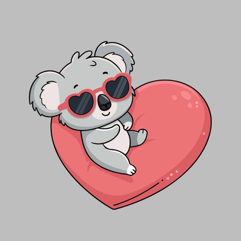 Koala-Herz-Gläser