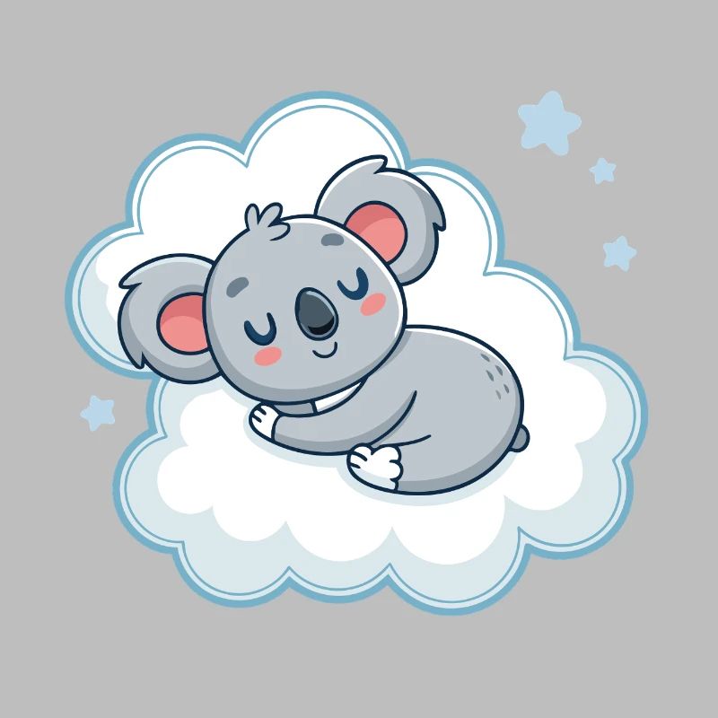 Dreamy Koala on Blue Cloud