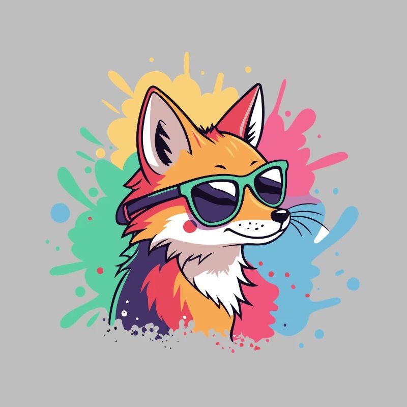 Fox Pop Art Bunte Brille