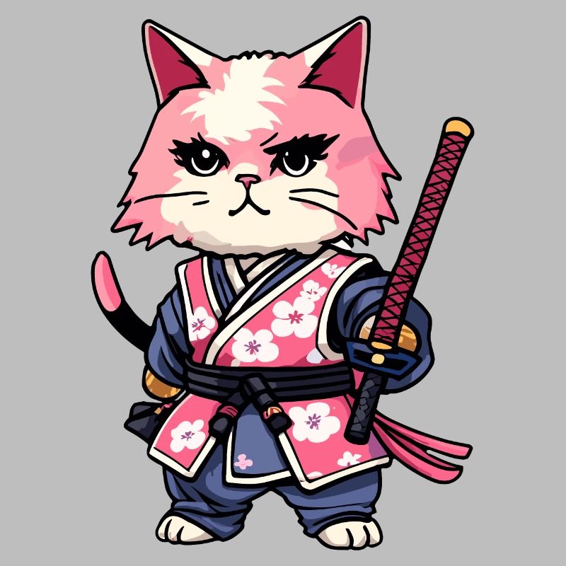 Samurai Katze & Kirschblüten #11