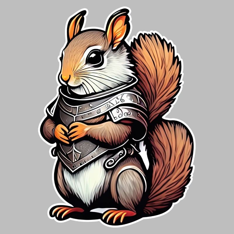 Warrior Squirrel Illustration