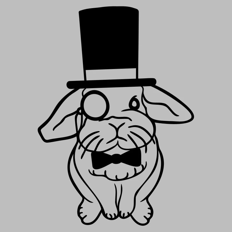Mr. Bunny Gentleman Top Hat Monocle Glasses