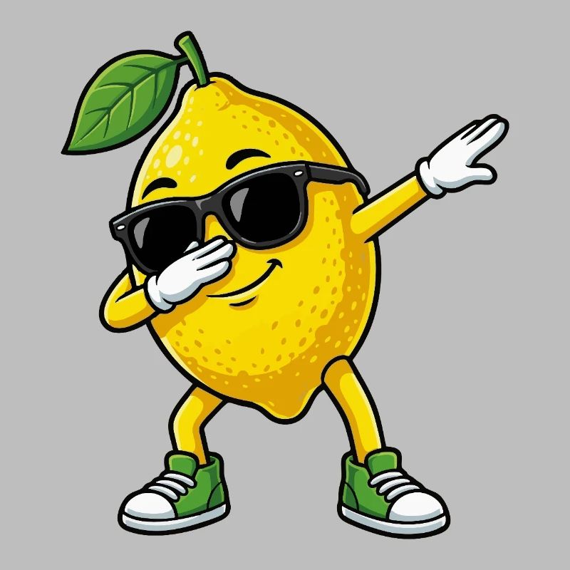 Funny Lemon in Dab Pose Cartoon