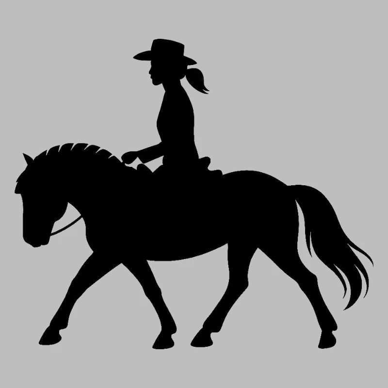 Silhouette du cavalier dans le style occidental