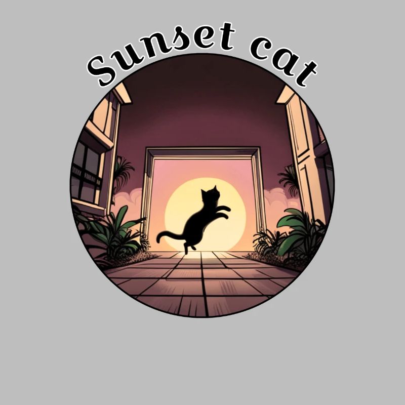 Coucher de soleil chat 1