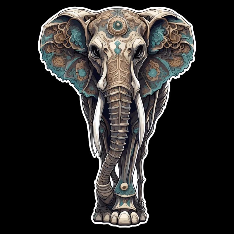 Elefant / Tier / Orientalisch / Blumen / Muster