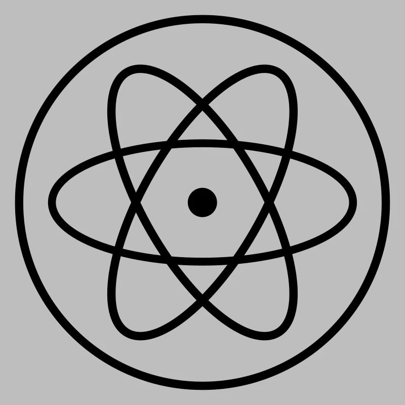 atom symbol researcher science laboratory circle logo