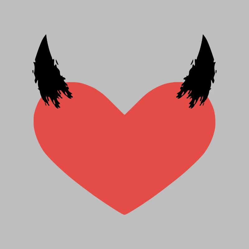 Heart devil horns evil symbol gift