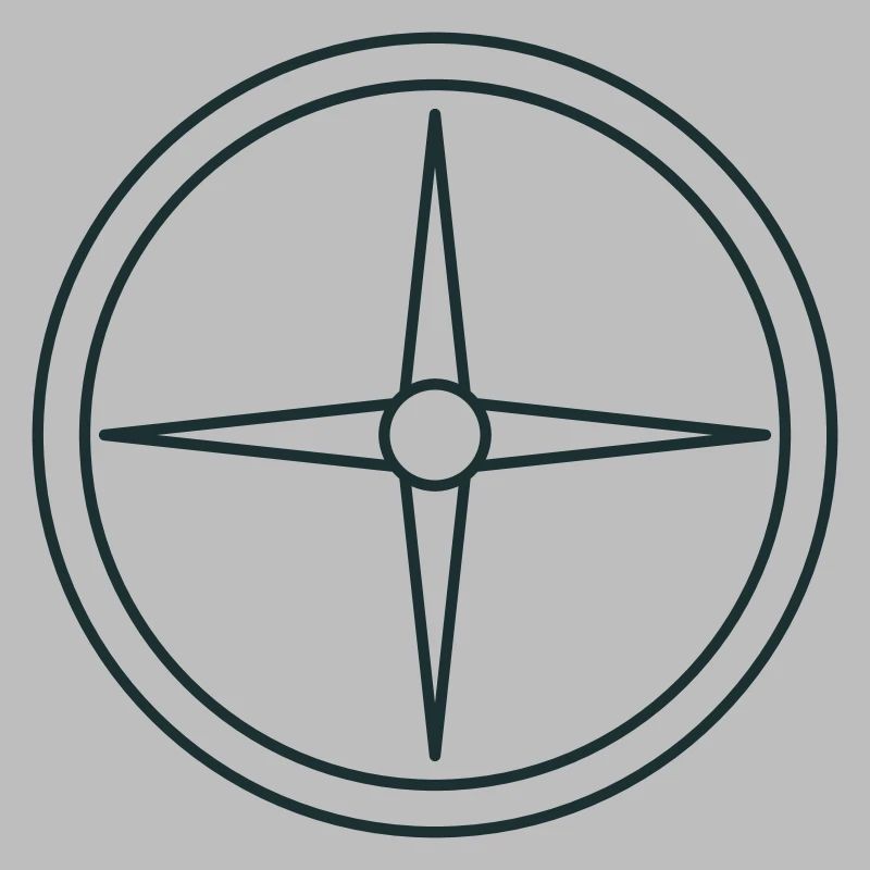 Compass rose with points