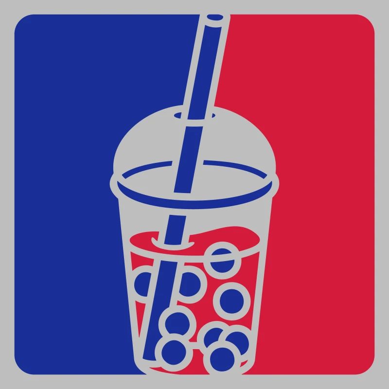 Blue Red Bubble Tea