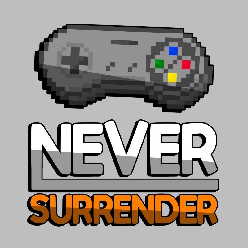 NEVER SURRENDER (Orange)+ SNES Controller - Gaming