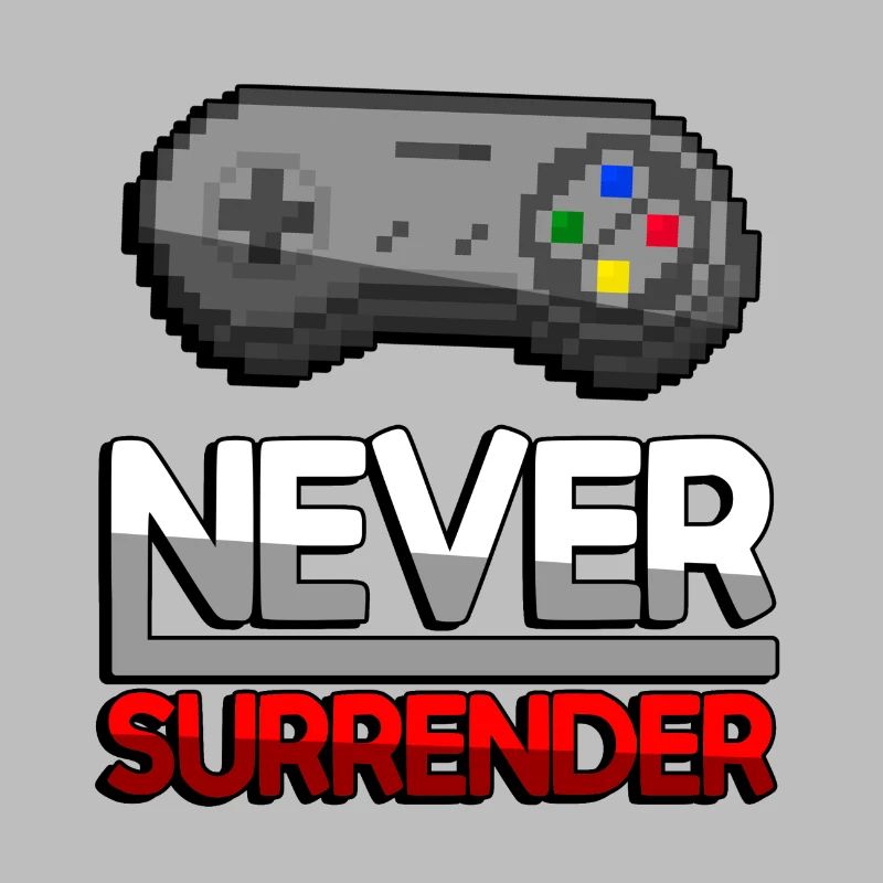 NEVER SURRENDER (Rot) + SNES Controller - Gaming