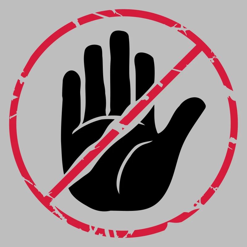 Stop Zeichen Hand durchgestrichen