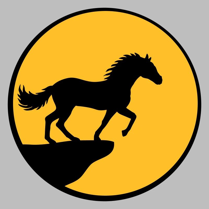 Stehendes Pferd Klippe Mond