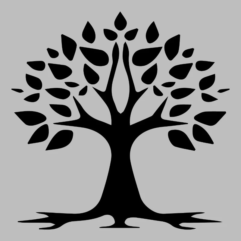 Stylized Tree Simple Tattoo Logo