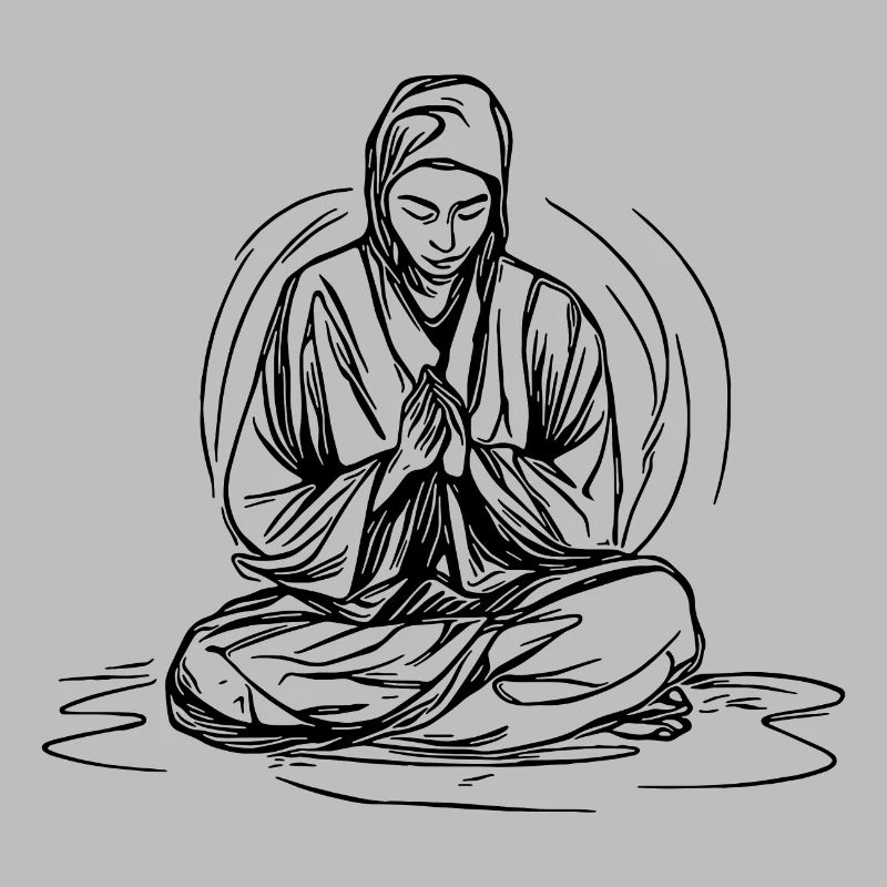Young Buddhist monk in deep meditation
