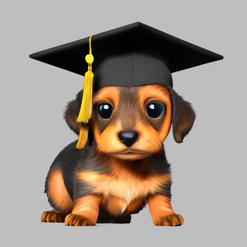 Bachelor School Leaving Certificate Dachshund Dog Study