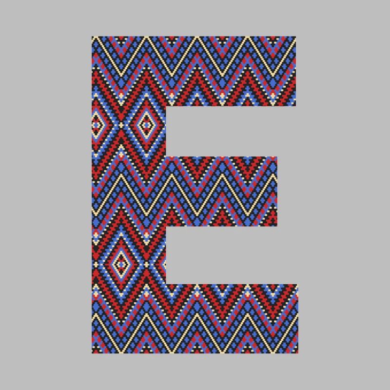 Monogramm Buchstabe E- boho buntes Design
