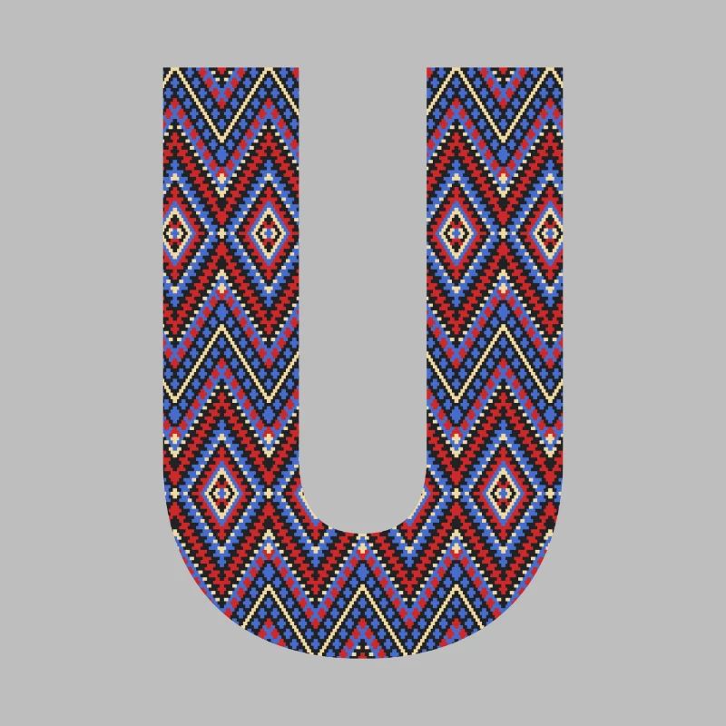 Monogram Letter U- geometric pattern