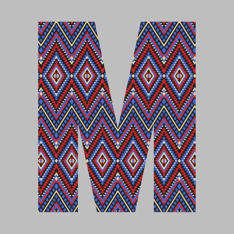 Monogram Letter M- geometric pattern