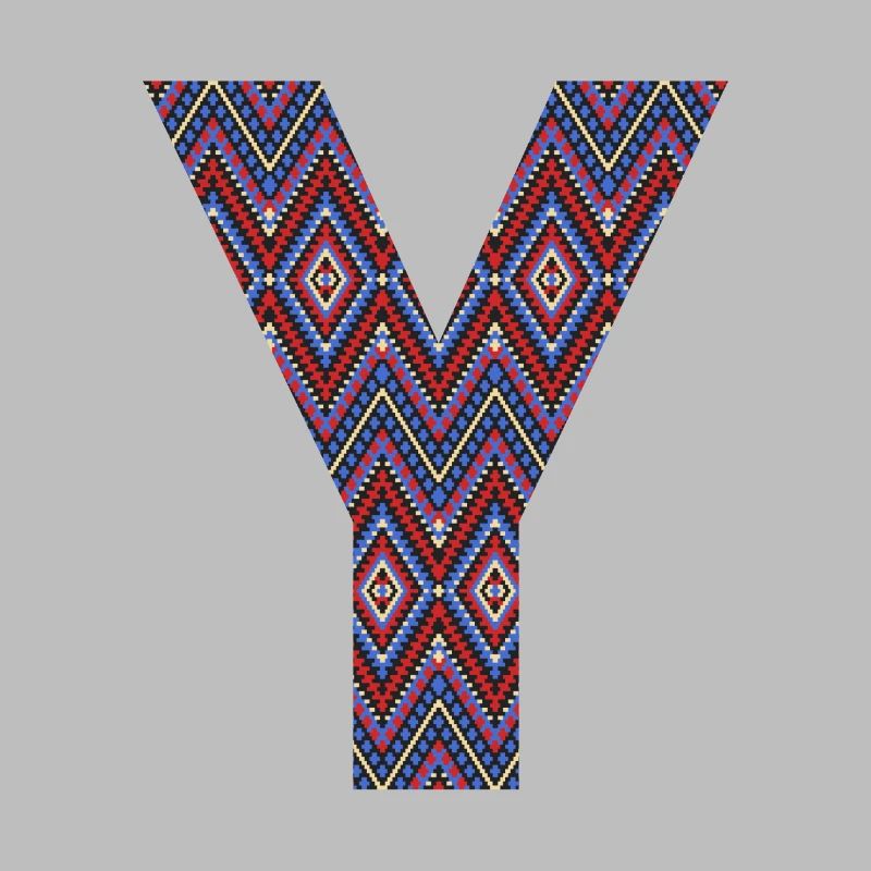 Monogram Letter Y- geometric pattern