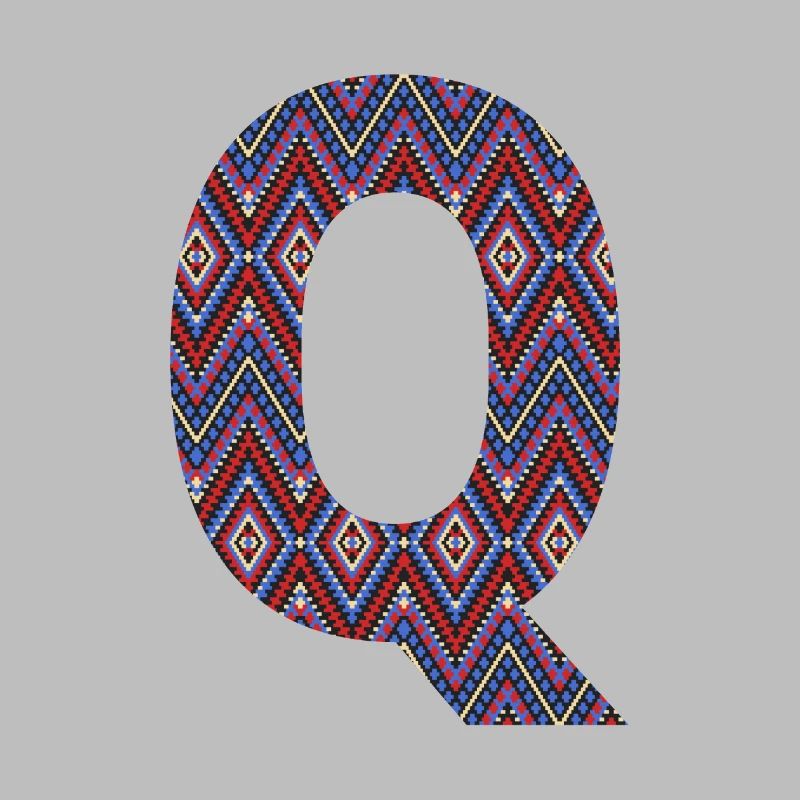 Monogram Letter Q- geometric pattern