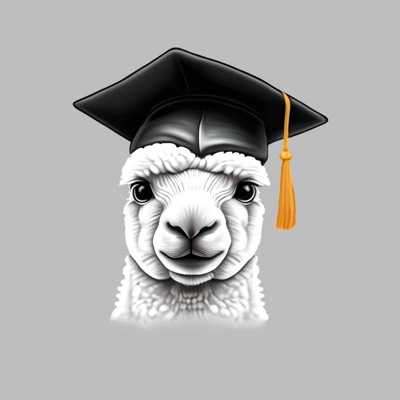 Bachelor Absolvent Schulabschluss Alpaka Studium