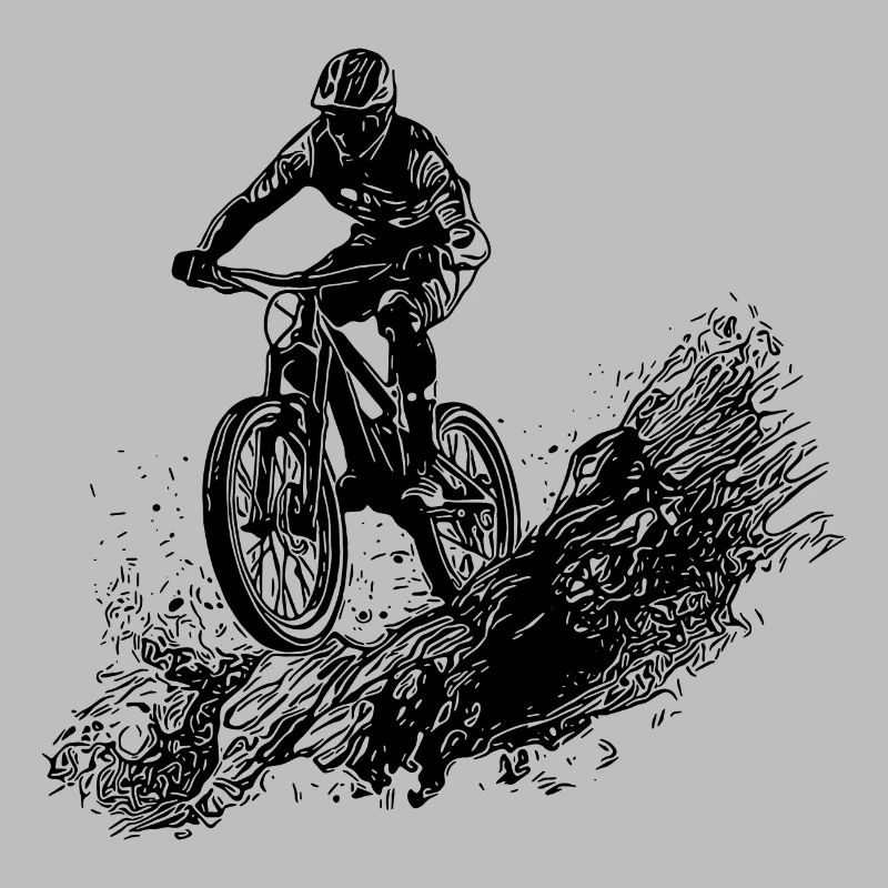 Radfahrer Schlamm Berg Abfahrt