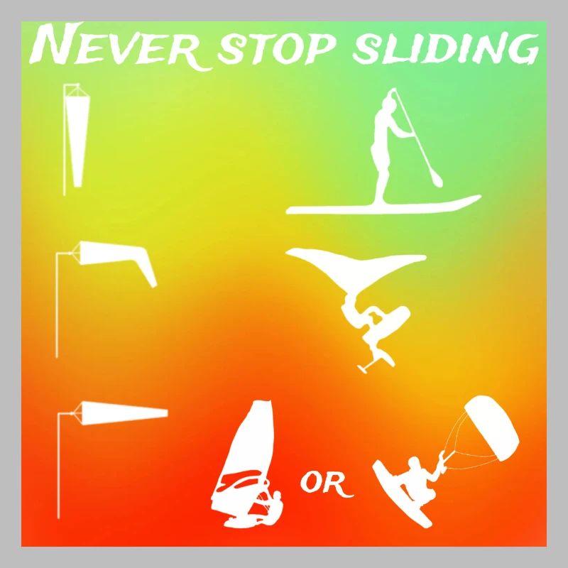 Never stop sliding Wind Wing kite paddle couleur