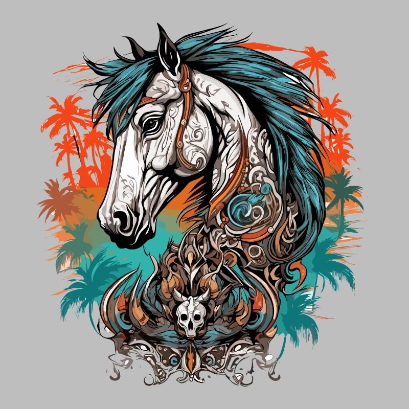 Tattoo / Tier / Kunst / cool / Comic / Pferd