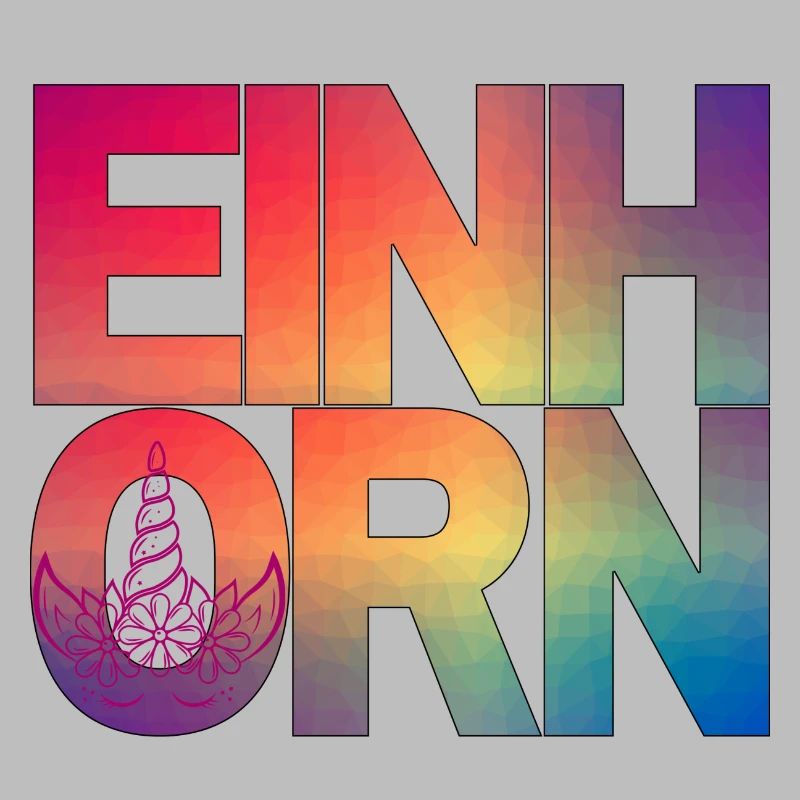 Einhorn in Regenbogenfarben