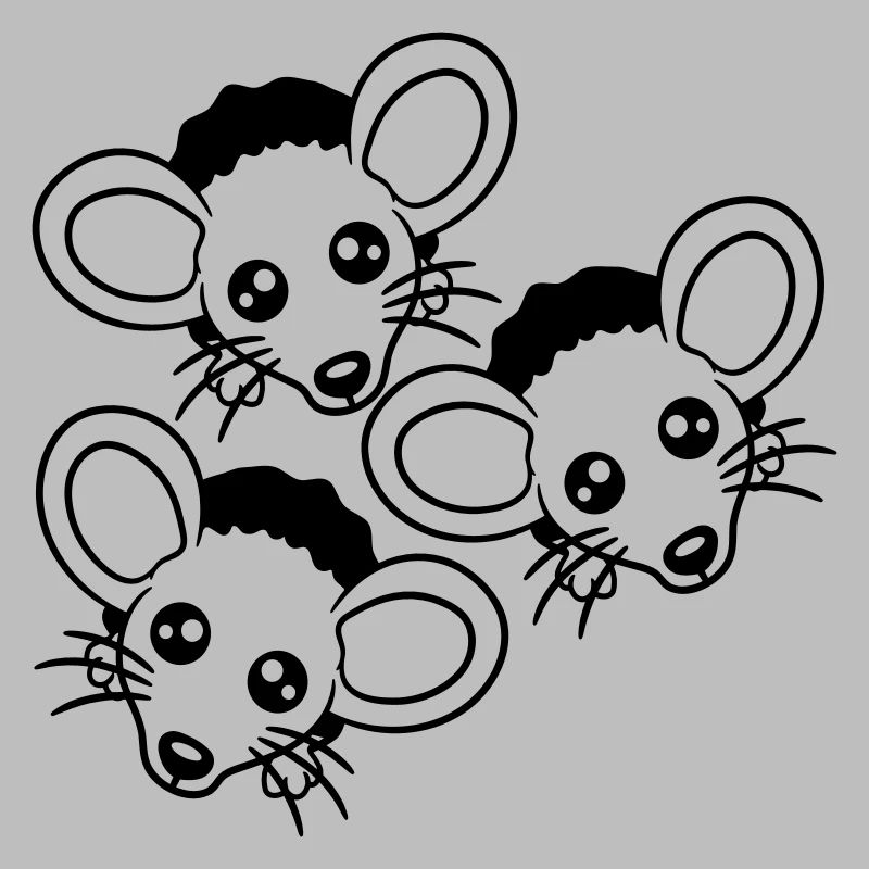 3 Mice Wall Hole Mouse Hole Three Friends Team Crew