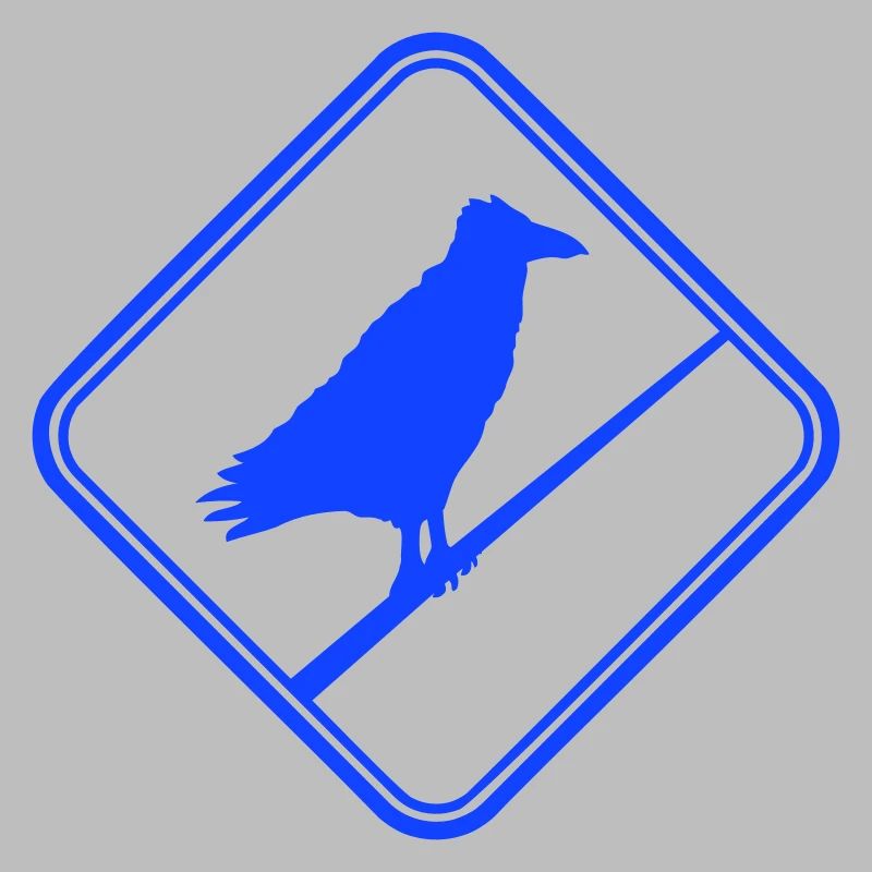 Corbeau assis Attention câble signe Note