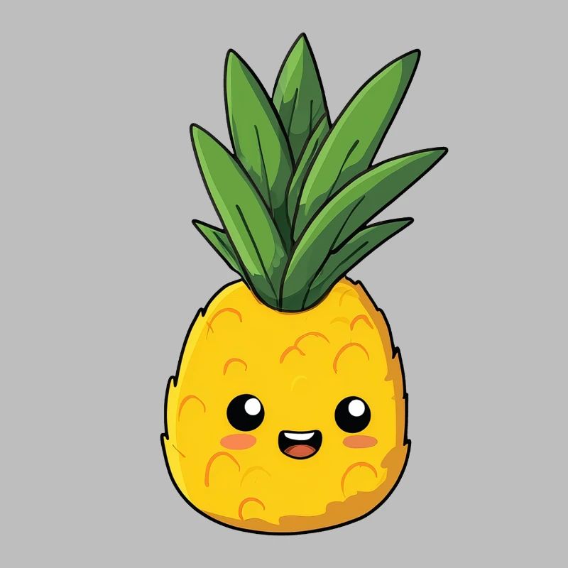 Pineapple content, innocent and cute expression