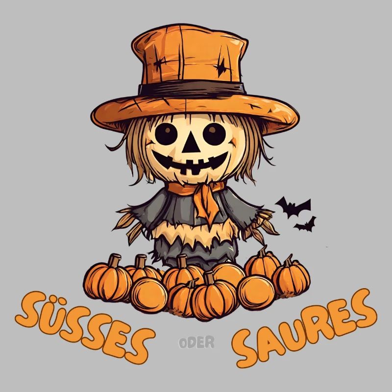 Süßes oder Saueres Halloween Vogelscheuche