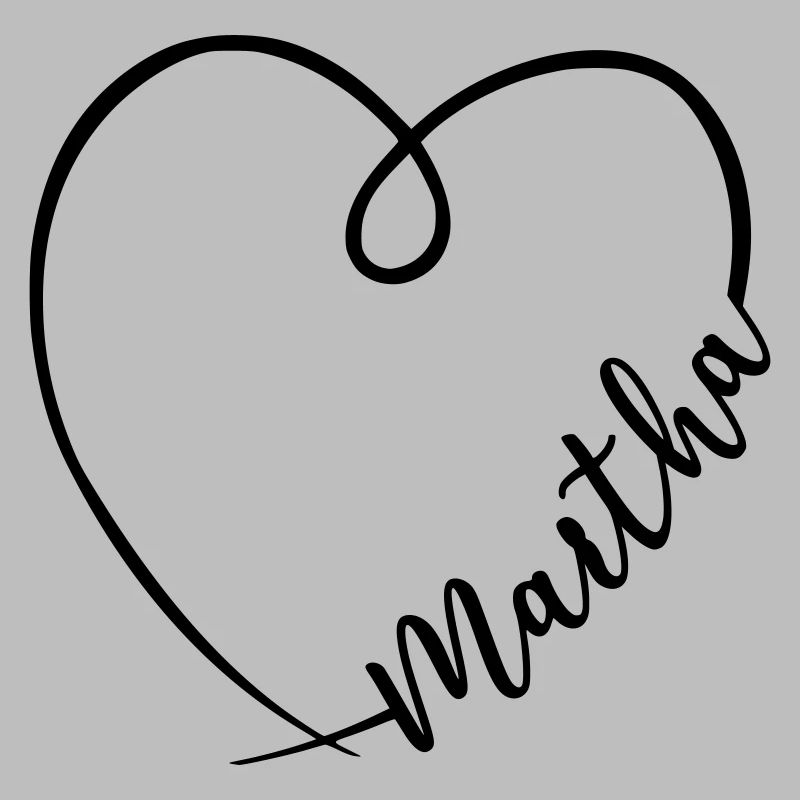 Martha Name Calligraphy Heart