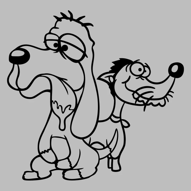 2 chiens équipe stupide deux amis équipage malheureux