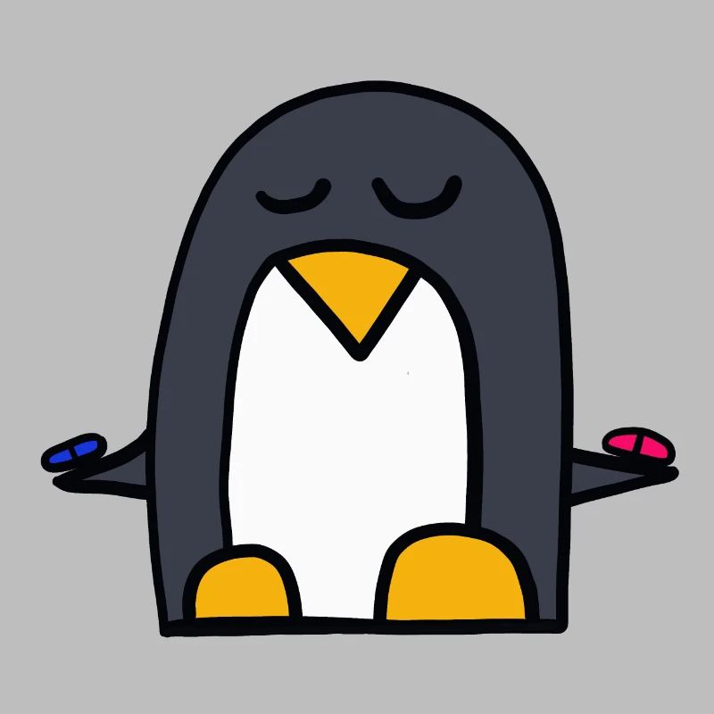 rote Pille oder blaue Pille? Pinguin aus der Matri