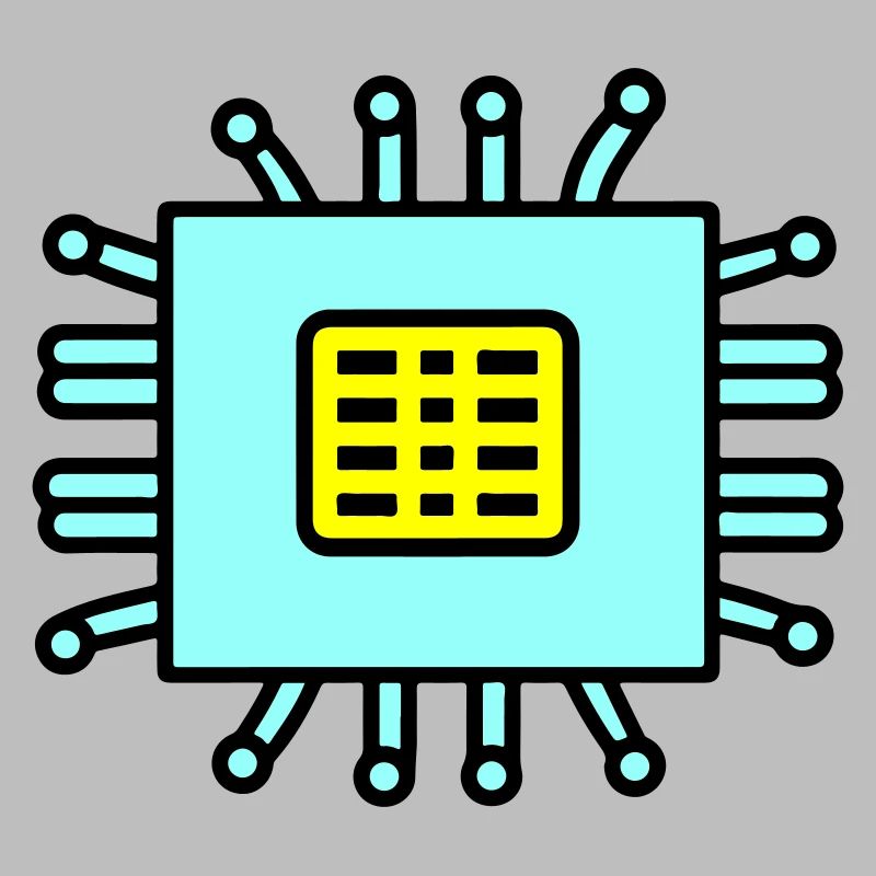 Digital Computer Chip Icon