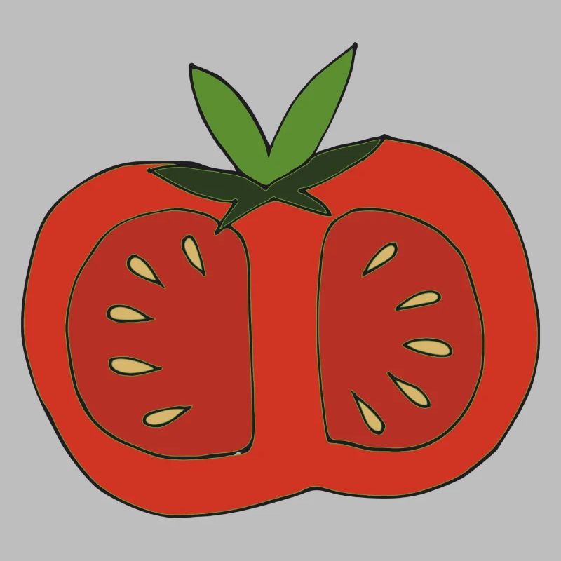 Tomate coupée en deux
