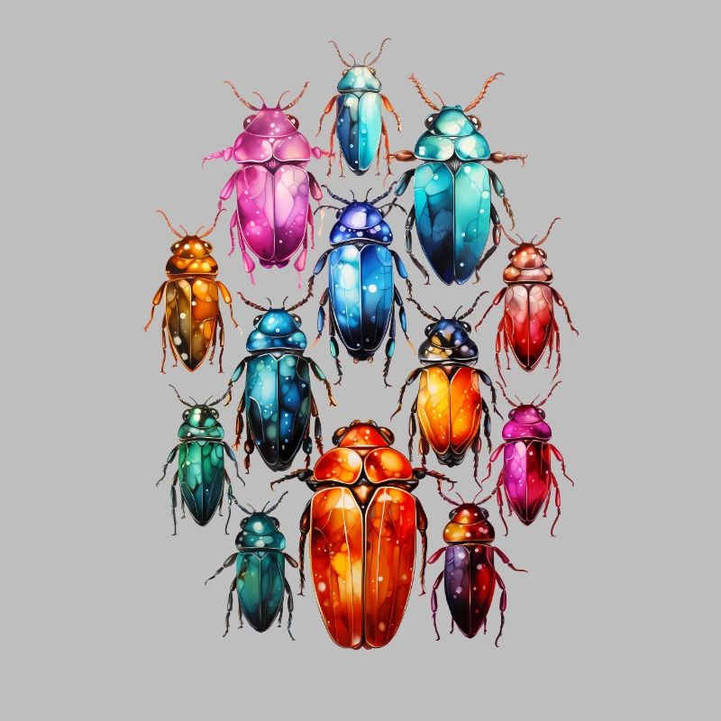 Cool Watercolors Boho Beetle Insects