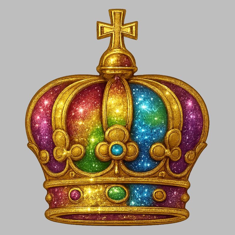 Goldene Krone mit Regenbogen-Effekt