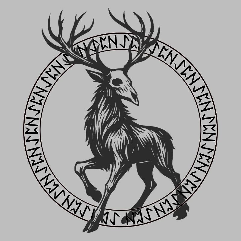 Deer in a Circle Rune Frame