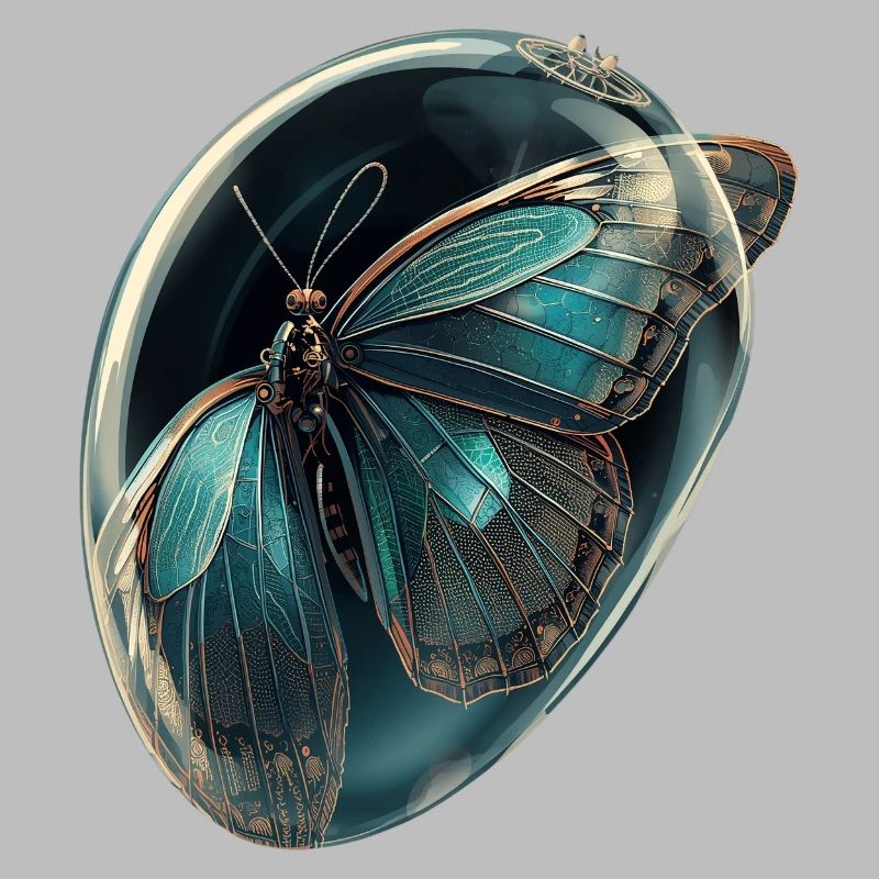 Teal Bubble Butterfly