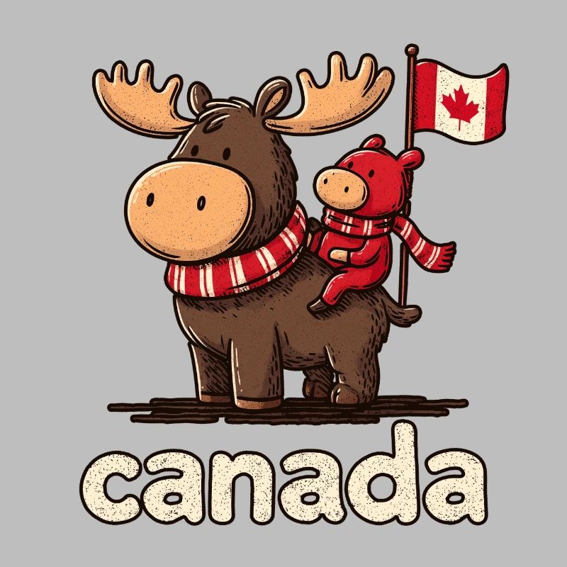 Mousse du Canada avec un petit compagnon