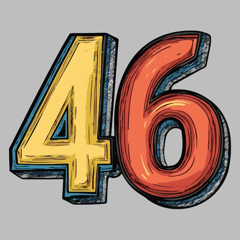 46 Number Multicolored