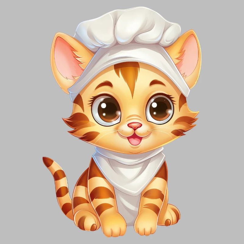 Mignon chat du Bengale Chef Comic Design
