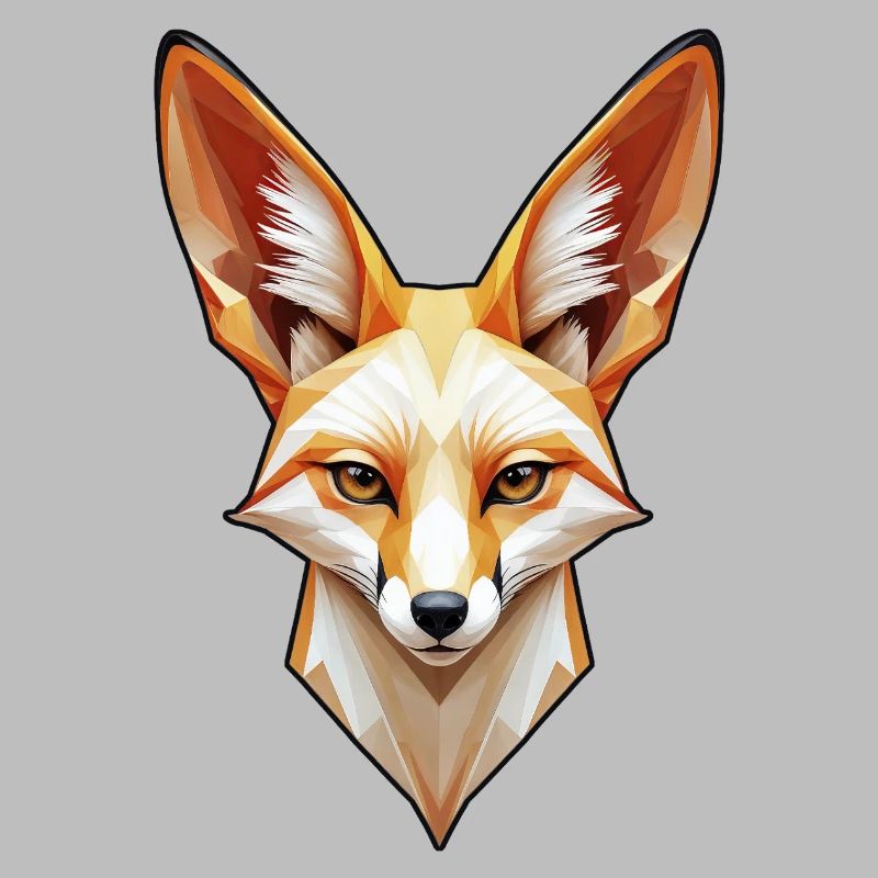 Fennec-Kopf in Farbe
