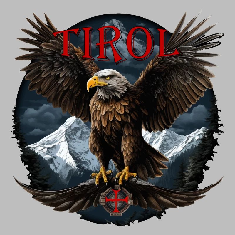 Tyrol T-Shirt Tyrolean Eagle with Mountains